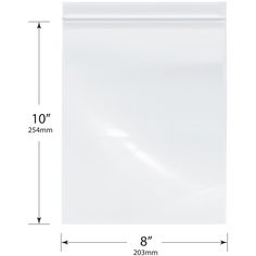 a white plastic bag with measurements