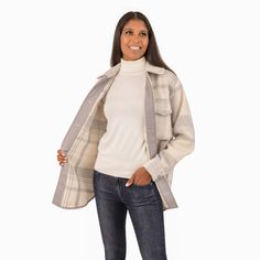 Keep cute and cozy in cooler weather with this Women's Fleet Street Oversized Wool Blend Shacket. Keep cute and cozy in cooler weather with this Women's Fleet Street Oversized Wool Blend Shacket. FEATURES 2 Front Pockets Button front Button cuffs Long sleeves Partially linedFIT & SIZING Loose Fit 31 1/2-in. length from shoulder to hem Designed to hit above the knees LightweightFABRIC & CARE Polyester, acrylic, rayon, wool Dry clean Imported Size: Medium. Color: Lt Beige. Gender: female. Age Grou Winter Beige Tops With Pockets, Beige Winter Shacket With Pockets, Winter Cream Collared Tops, Collared Beige Shacket For Winter, Beige Collared Shacket For Winter, Cozy Cream Outerwear For Everyday Wear, Casual Fall Shacket For Cold Weather, Casual Cream Collared Shacket, Beige Tops For Cold Weather In Fall