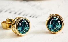 Green Teal sapphire Studs Birthday Gifts Everyday Studs Earring Mother Daughter Elegant Birthstone Earrings For Birthday, Elegant Sapphire Jewelry For Birthday, Everyday Earrings Studs, Teal Sapphire, Sapphire Studs, The Wisdom, Fine Jewellery Earrings, Mother Daughter, Jewelry Watches