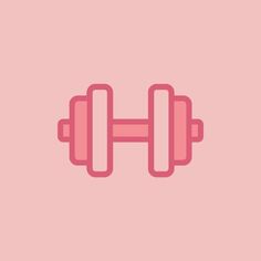 two dumbbells on a pink background