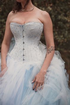 Blue brocade bridal corset by Period Corsets Victorian Clothing, Corset Lingerie