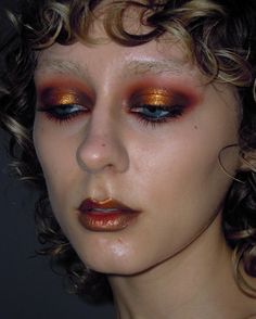 Funky Makeup, Orange Makeup, Work Makeup, Skin Tint, Alternative Makeup, Makeup Tut, Makijaż Smokey Eye