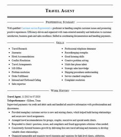 a professional resume for travel agent is shown in this file, it shows the information and description