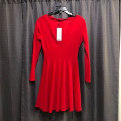 Beautiful Dress! Never Worn! Measurements: Shoulder The Bottom 33.5 In, Waist 13 In Across, Arm Inseam 19 In Boohoo Dresses, Scalloped Dress, Red Dress, Beautiful Dresses, Long Sleeve Dress, Womens Dresses, Long Sleeve, Red, Women Shopping