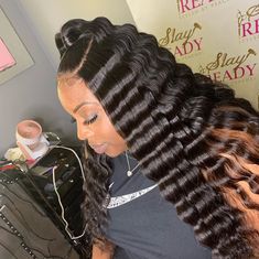 Blonde Weave Hairstyles, Crimp Hair, Long Ponytail Hairstyles, Blonde Weave, Sew In Wig, Curly Hair Videos, Black Ponytail Hairstyles, Goddess Braids Hairstyles