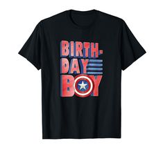 PRICES MAY VARY. Officially Licensed Marvel Apparel 21MVAC00004A-001 Lightweight, Classic fit, Double-needle sleeve and bottom hem Marvel Store, Captain America Birthday, Avengers Captain America, America Birthday, Marvel Clothes, T Shirt Image, Birthday Boy, Birthday Shirt, Graphic Tee Shirts