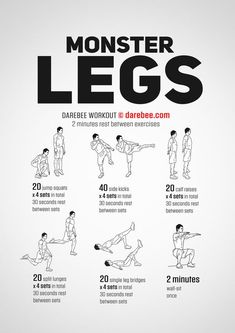 a poster showing how to do monster legs