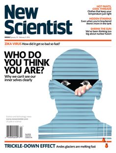 the front cover of new scientist magazine, which features an image of a man's head