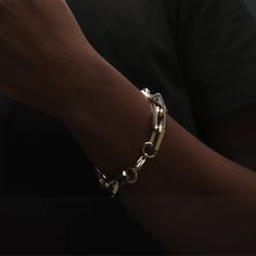 Do you wear bracelets? Check out our chunky silver bracelet chain #mensbracelet Silver Bracelet Chain, Bracelet Chain, Silver Chain Bracelet, Statement Jewelry