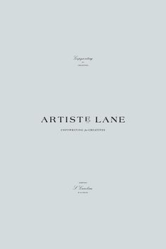 the front cover of an article about artiste lane, written in black and white