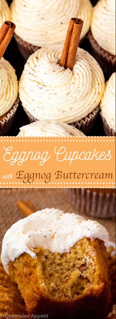 eggnog cupcakes with an eggnog buttercream frosting