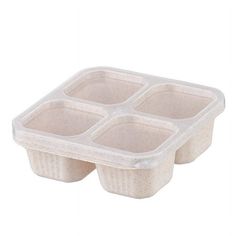 three compartmented plastic food container with dividers