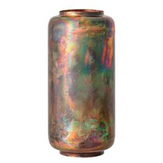 a vase with an iridescent design on it