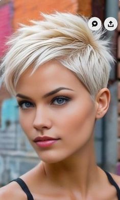 Edgy Blonde Hair, Shaved Hair Cuts, Short Hair Images, Very Short Haircuts, Short Sassy Hair, Short Hair Undercut