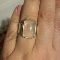 Pretty, Nwot, Silver, And Rose Quartz Ring. Only Put On To Take These Pics. Size 8. Nice Thick Band, Feels Good On The Finger. Pink Sterling Silver Stackable Jewelry, Elegant Stackable Rose Quartz Jewelry, Nickel Free Rose Quartz Jewelry, Elegant Nickel-free Pink Ring, Nickel-free Rose Quartz Jewelry Gift, Silver Rose Quartz Crystal Ring Gift, Pink Quartz Ring, Adjustable Rose Quartz Ring, Rose Quartz Ring