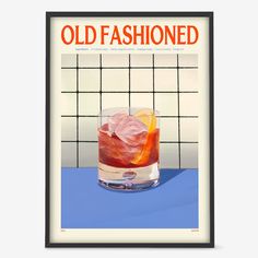 an old fashioned magazine cover with a drink