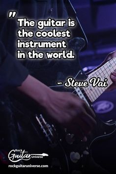 a person playing an electric guitar with a quote from steve vict on the image