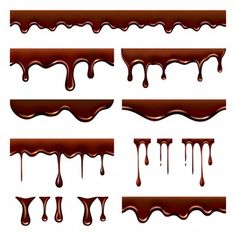 the chocolate drips are falling down on each other