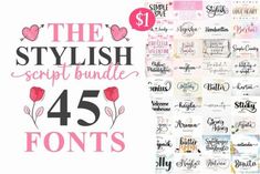 the stylish script bundle font and numbers