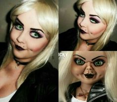 Bride Of Chucky Halloween Costume, Bride Of Chucky Halloween, Bride Of Chucky Makeup, Chucky Halloween Costume, Halloween Bride Costumes, Halloween Customs, Chucky Halloween, Cute Couples Costumes, Halloween Wedding Invitations