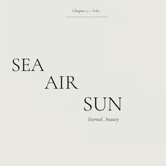 the cover of sea air sun, with text in black and white on a light gray background