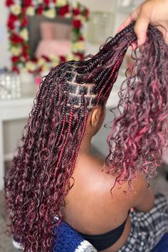 Bohemian Braids Blue Bohemian Braids, Black Braids With Curls, Boho Knotless Braids With Color, Fav Hairstyles, Braids Boho, Braiding Hairstyles, Boho Knotless, Protective Hair, Bohemian Braids