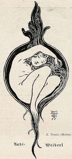 a drawing of a woman with long hair sitting in a circle on top of a piece of paper