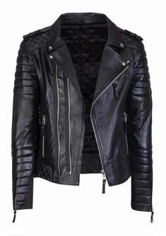 <Strong>Jacket+Description</Strong><br/> <Ol> <li><strong>Material:</strong>+Genuine+Lambskin+Leather+</li><br/> <li><strong>Inner+Shell:</strong>+Premium+Quilted+Polyester+Lining</li><br/> <li><strong>Pocket:</strong>+Front+&+Inside+Pockets+</li><br/> <li><strong>Zippers:</strong>+YKK+Front... Leather Jackets Men, Fitted Biker Jacket, Distressed Leather Jacket, Motorcycle Jacket Mens, Lambskin Leather Jacket, Men's Jackets, Classic Jacket, Custom Jacket, Biker Leather