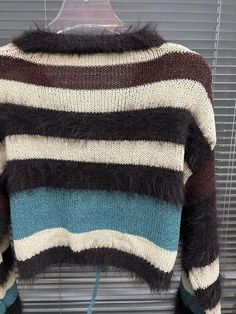 This is perfect for those who are looking for a clothing for a good price. It is fashionable, stylish, and it will look great on anyone who wears it. Do you wanahavit? Striped Knit Sweater For Fall, Striped Knitted Winter Outerwear, Knitting Sweaters For Women, Knitting Sweaters, Casual Sweater, Casual Sweaters, Female Fashion, Striped Knit, Color Blocking