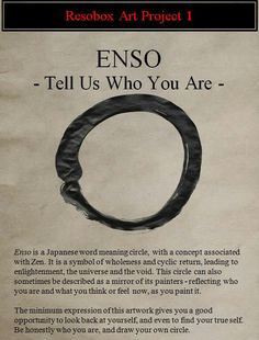 an advertisement for the art project enso tell us who you are