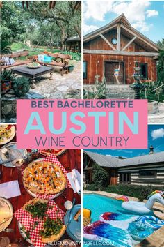 the best bachelorette wine country in australia, with pictures of different wines and food