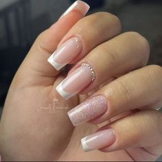 Unhas para fazer Nails Now, Simple Gel Nails, French Acrylic Nails, Long Square Acrylic Nails, روتين العناية بالبشرة, Acrylic Nails Coffin Short, Short Acrylic Nails Designs, Pink Acrylic Nails, Square Acrylic Nails