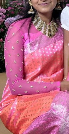 Long Hands Blouse Designs, Zari Kota Saree Blouse Design, Long Hands, Netted Blouse Designs, Blouses Designs, Blouse Designs Catalogue, Belt Blouse, Best Blouse Designs