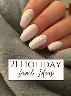 Holiday Nail ideas for 2023, sweater nails, white holiday nails, Christmas nails, festive nail ideas Nail Ideas For 2023, Holiday Nail Ideas, Nails Festive, Champagne Nails, Holiday Nails Winter, Christmas Tree Nails, Elegant Nail Designs, Tree Nails, Holiday Nail Designs