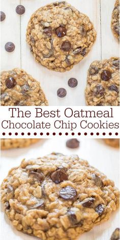 the best oatmeal chocolate chip cookies are made with only 3 ingredients, and they're so good to eat