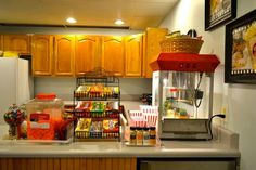 the kitchen counter is full of food and condiments