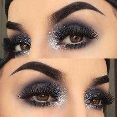 @ggeorgialh Holiday Eye Makeup, Concert Makeup, Silver Makeup, Glitter Shadow, Dramatic Eye Makeup, Rave Makeup, Glitter Eye Makeup, Valentines Makeup, Dramatic Makeup