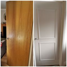 two pictures side by side showing the same door