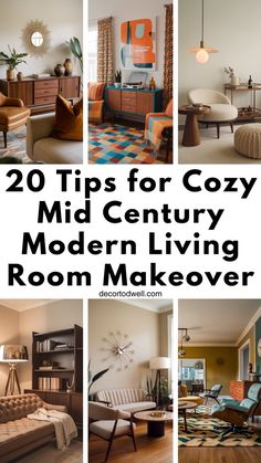 20 tips for Cozy Mid-Century Modern Living Room makeover Modern Living Room Colorful, Midcentury Modern Living Room Decor, Living Room Midcentury, Interior Design Mid Century, Living Room Decor Retro, Cozy Mid Century Modern, Interior Design Mid Century Modern, Cozy Mid Century Modern Living Room, Neutral Modern Living Room