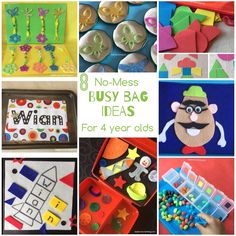 Busy Bag Ideas, Quiet Time Boxes, Diy Kid Activities, Crafts And Activities For Kids, Bag Ideas