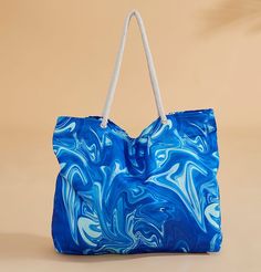 Modefa Purses Tote Beach Bag - C2304 Marble Blue Large Capacity Summer Canvas Bag For Vacation, Double Handle Canvas Bag For Beach Vacation, Large Capacity Double Handle Canvas Beach Bag, Large Rectangular Beach Bag For Beach Season, Large Capacity Canvas Beach Bag, Rectangular Large Capacity Beach Bag For Beach Season, Large Capacity Canvas Tote Bag For Beach Season, Large Capacity Tote Beach Bag For Vacation, Large Capacity Canvas Tote For Beach Season