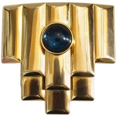 Balenciaga Art Deco Style Brooch | From a unique collection of vintage Brooches at https://www.1stdibs.com/jewelry/brooches/brooches/. Art Deco Yellow Gold Formal Brooches, Formal Art Deco Yellow Gold Brooches, Yellow Gold Art Deco Brooches For Formal Wear, Art Deco Yellow Gold Brooches For Formal Occasions, Art Deco Yellow Gold Collectible Brooches, Modernist Gold Brooch, Modernist Gold Brooch Jewelry, Modernist Gold Brooch For Formal Occasions, Gold Modernist Brooch For Formal Occasions