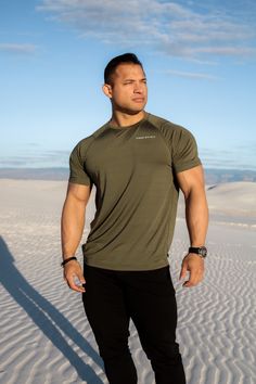 Performance Tee - Free Spirit Outlet Inc Flared Leggings, Athletic Wear, Cool Fabric, Sports Bras, New Man, Free Spirit, Mix Match, Army Green, Polyester Spandex