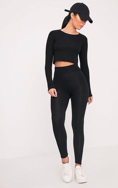 Casual Leggings Outfit, Leggings Outfit Casual, High Waist Sports Leggings, Black Leggings Outfit, Wet Look Leggings, Leggings Gym, Basic Leggings, Color Block Leggings, Legging Outfits