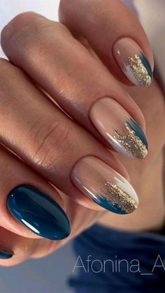 Colorful Nails, Gold Nail, Healthy Teas, Gel Nail Designs, Fancy Nails, Chic Nails, Nail Arts, Nail Polishes, Gold Nails