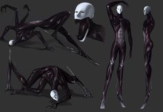 an image of some creepy humanoids in various poses