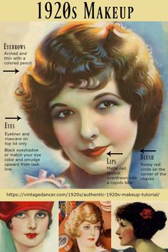 1920’s Makeup, 1920 Makeup, 1920s Makeup Tutorial, Flapper Makeup, 20s Makeup, Make Up Guide, Maquillage Goth