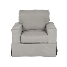 a gray chair on a white background