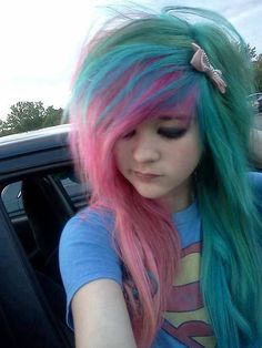 emo  colorful hair Alternative Hairstyles, Cringe Culture, Scene Hairstyles, Emo Scene Girls, Hair Tumblr, Scene Queen, Scene Style, Cotton Candy Hair, Scene Aesthetic