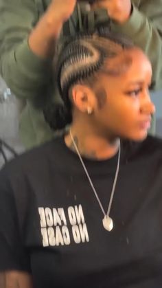 Five Feedin Braids To The Back, Six Braids To The Back, Freestyle Dess Dior Braids, Corn Hairstyles Cornrows, Braided Top Bun For Black Women, Curve Stitch Braids, Straight Back Stitch Braids With Bun, Cute Labor Hairstyles, Labor Braids Black Women